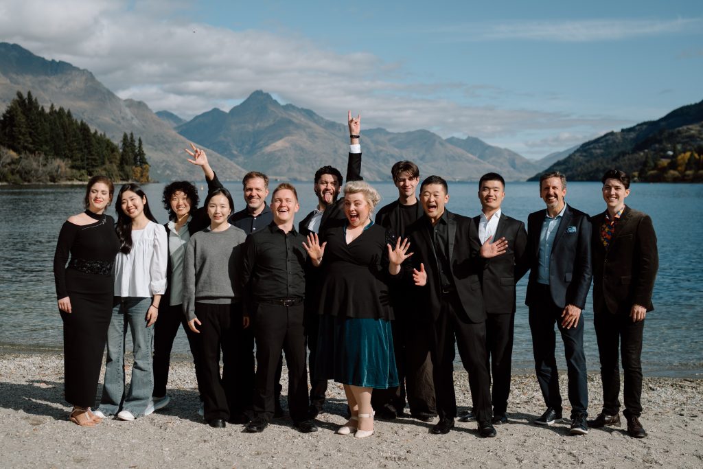 2025 Whakatipu Music Festival artists in front of Lake Whakatipu