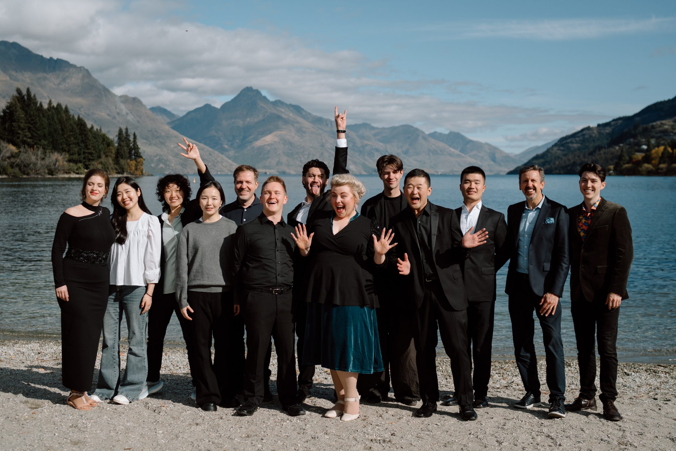2025 Whakatipu Music Festival artists in front of Lake Whakatipu
